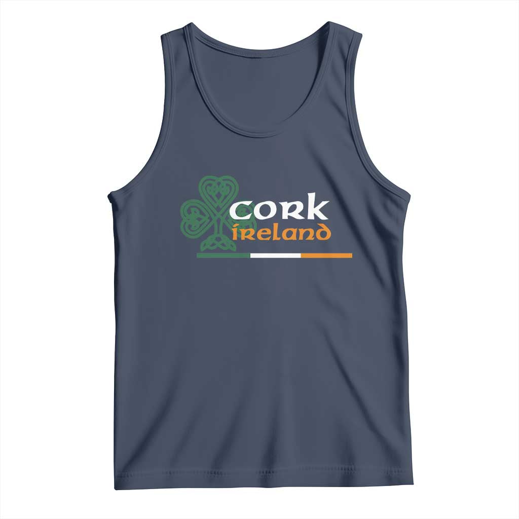 Cork Ireland Tank Top Irish City Souvenir St Patricks Day Celtic Shamrock TS11 Navy Print Your Wear