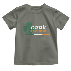 Cork Ireland Toddler T Shirt Irish City Souvenir St Patricks Day Celtic Shamrock TS11 Military Green Print Your Wear
