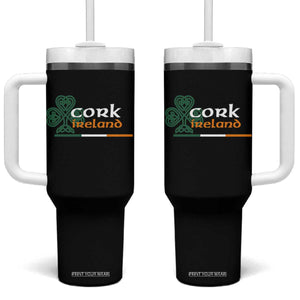 Cork Ireland Tumbler With Handle Irish City Souvenir St Patricks Day Celtic Shamrock TS11 One Size: 40 oz Black Print Your Wear