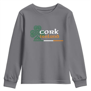 Cork Ireland Youth Sweatshirt Irish City Souvenir St Patricks Day Celtic Shamrock TS11 Charcoal Print Your Wear