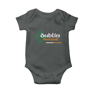 Dublin Ireland Baby Onesie Irish City Souvenir St Patricks Day Celtic Shamrock TS11 Dark Heather Print Your Wear