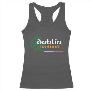 Dublin Ireland Racerback Tank Top Irish City Souvenir St Patricks Day Celtic Shamrock TS11 Dark Heather Print Your Wear