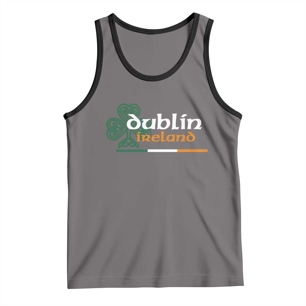 Dublin Ireland Tank Top Irish City Souvenir St Patricks Day Celtic Shamrock TS11 Deep Heather Black Print Your Wear
