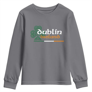 Dublin Ireland Youth Sweatshirt Irish City Souvenir St Patricks Day Celtic Shamrock TS11 Charcoal Print Your Wear