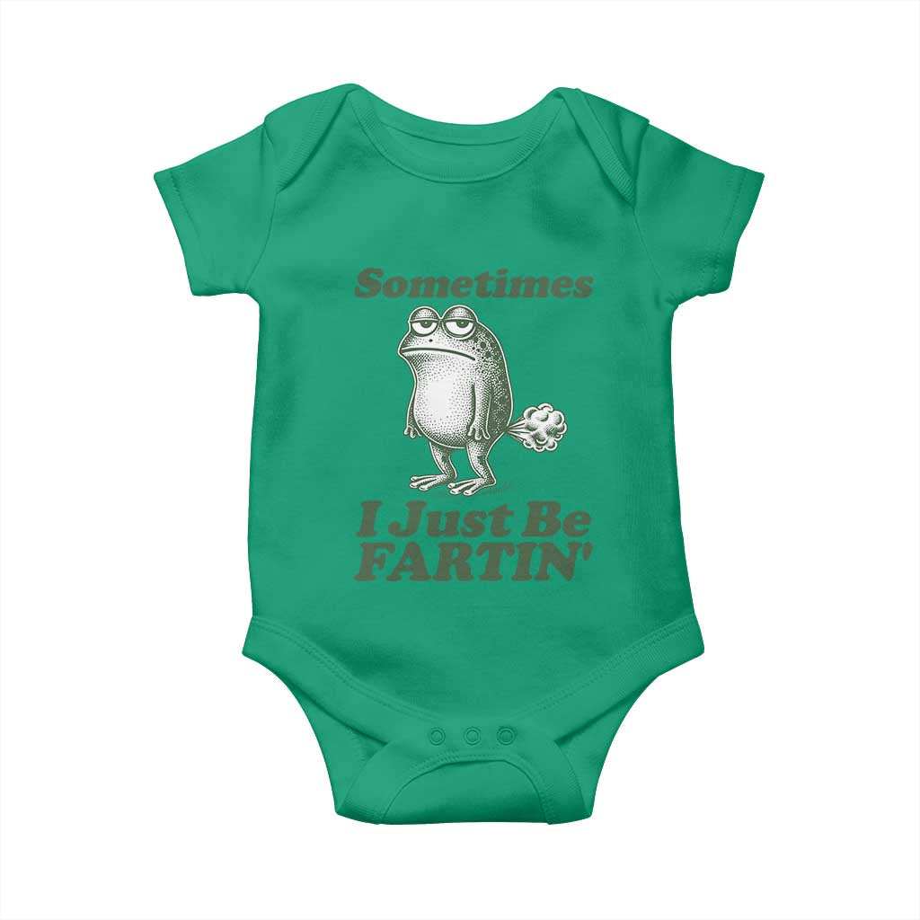 Sometimes I Just Be Fartin Funny Frog Baby Onesie TS11 Irish Green Print Your Wear