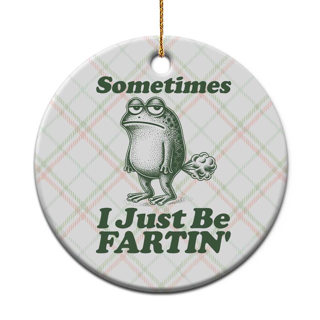 Sometimes I Just Be Fartin Funny Frog Ceramic Ornament TS11 1pc Christmas Plaid Print Your Wear