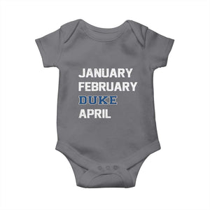 January February Duke April Baby Onesie Basketball Game Day TS11 Charcoal Print Your Wear