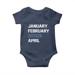 January February Duke April Baby Onesie Basketball Game Day TS11 Navy Print Your Wear