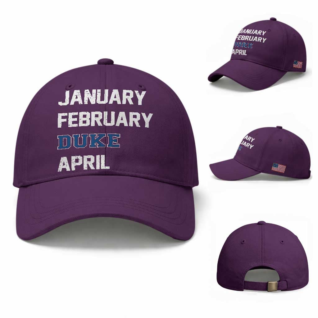 January February Duke April Baseball Cap Basketball Game Day TS11 Baseball Cap Universal Fit Purple Print Your Wear