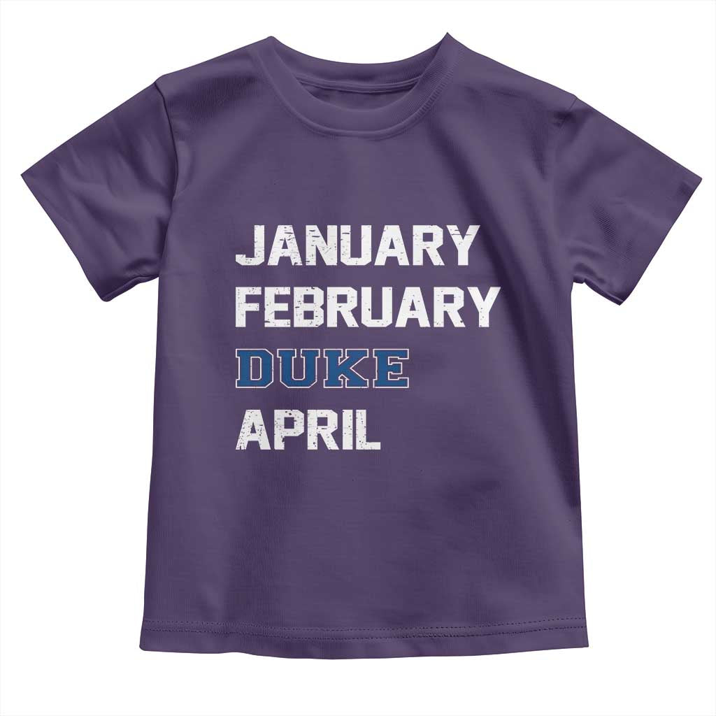January February Duke April Toddler T Shirt Basketball Game Day TS11 Purple Print Your Wear