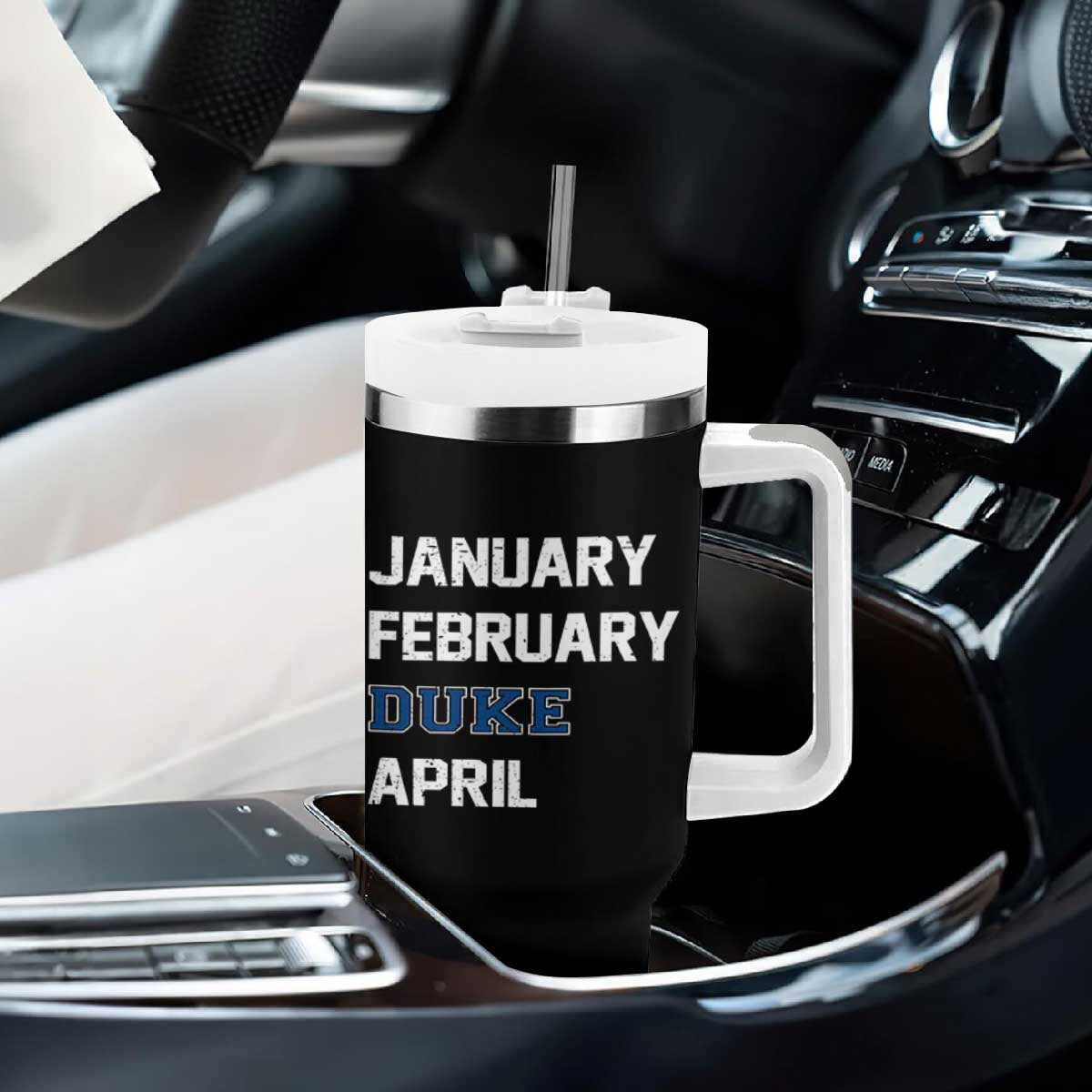 January February Duke April Tumbler With Handle Basketball Game Day TS11 Print Your Wear