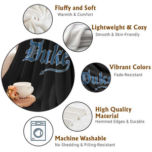 Duke Gothic Throwback Throw Blanket Game Day for Sports Fan TS11 Print Your Wear