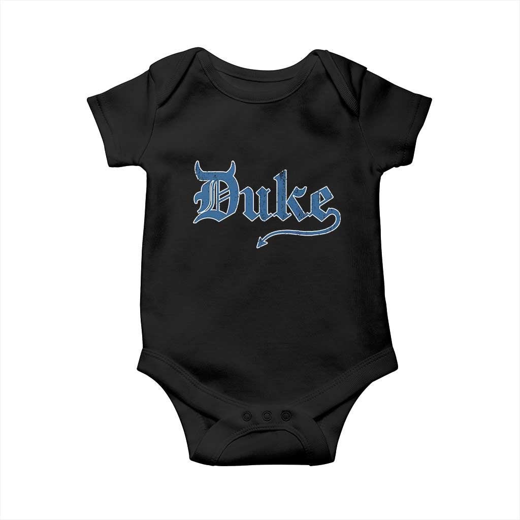 Duke Gothic Throwback Baby Onesie Game Day for Sports Fan TS11 Black Print Your Wear