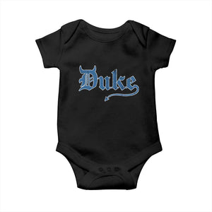 Duke Gothic Throwback Baby Onesie Game Day for Sports Fan TS11 Black Print Your Wear