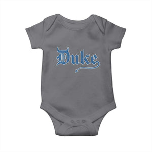 Duke Gothic Throwback Baby Onesie Game Day for Sports Fan TS11 Charcoal Print Your Wear