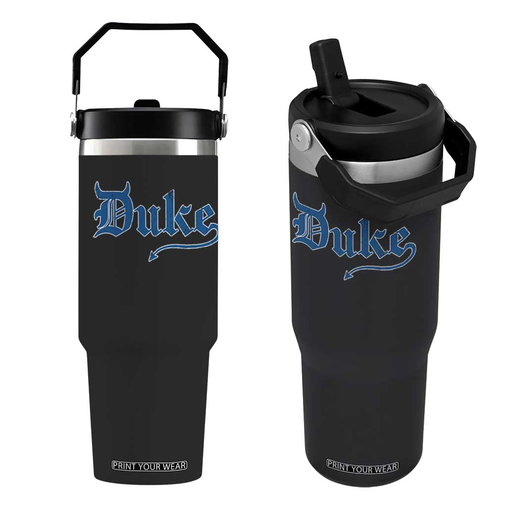 Duke Gothic Throwback Flip Straw Tumbler Game Day for Sports Fan TS11 One Size: 30 oz Black Print Your Wear