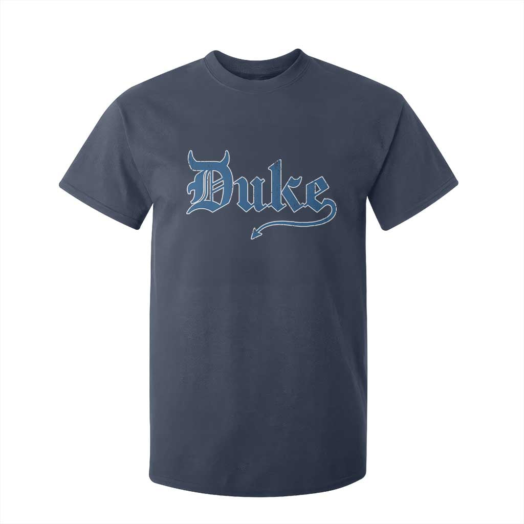 Duke Gothic Throwback T Shirt For Kid Game Day for Sports Fan TS11 Navy Print Your Wear