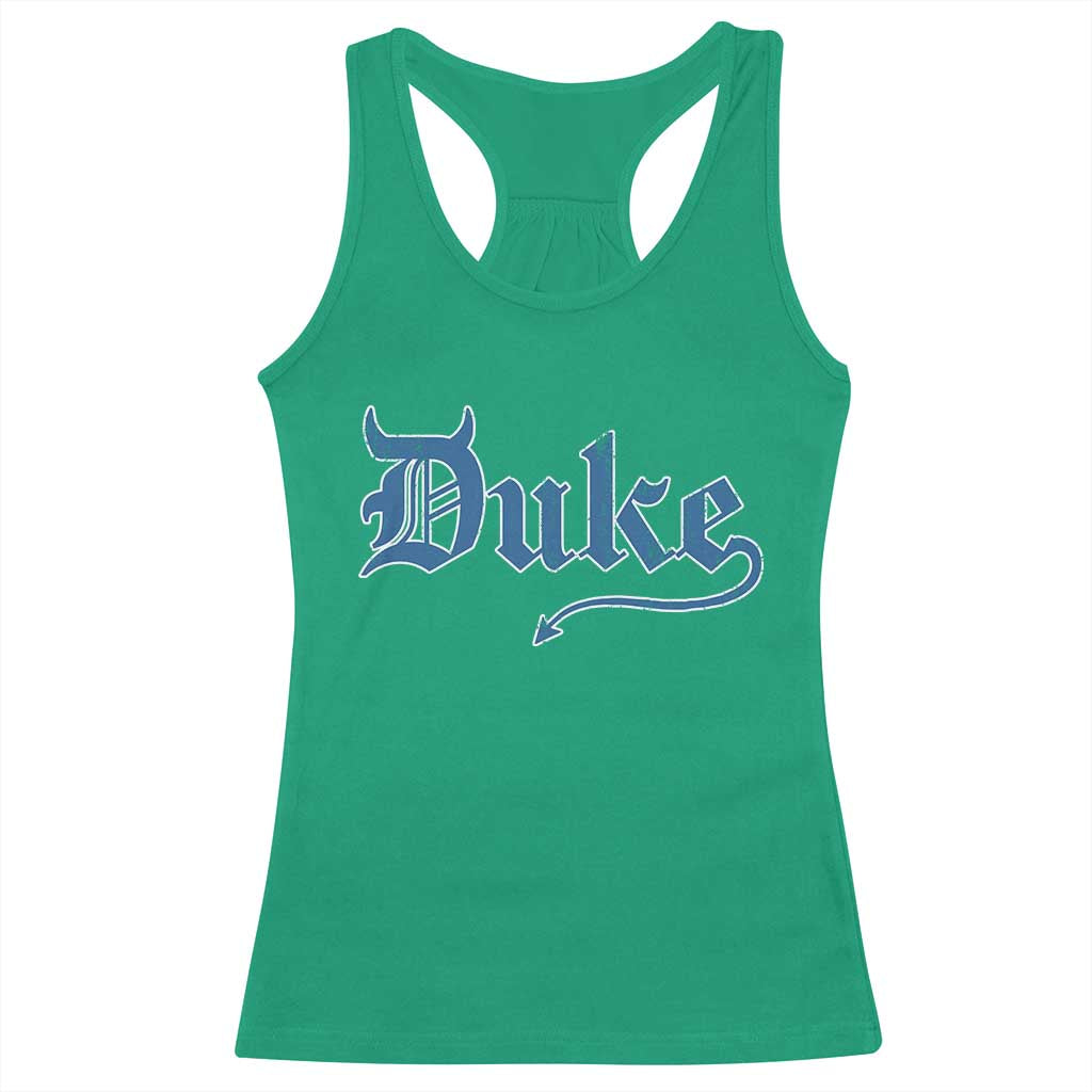 Duke Gothic Throwback Racerback Tank Top Game Day for Sports Fan TS11 Irish Green Print Your Wear