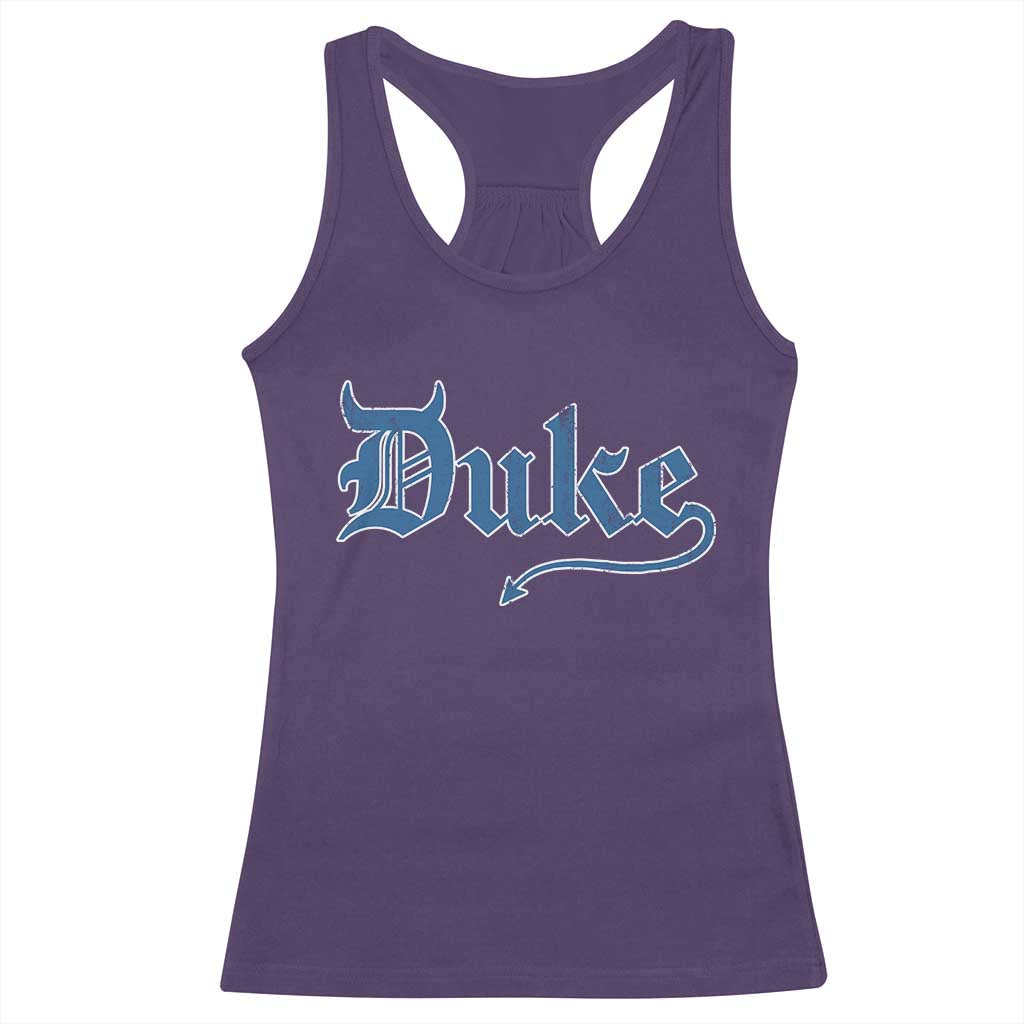 Duke Gothic Throwback Racerback Tank Top Game Day for Sports Fan TS11 Purple Print Your Wear