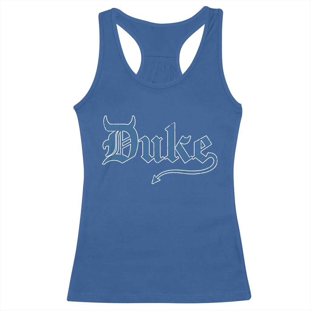 Duke Gothic Throwback Racerback Tank Top Game Day for Sports Fan TS11 Royal Blue Print Your Wear