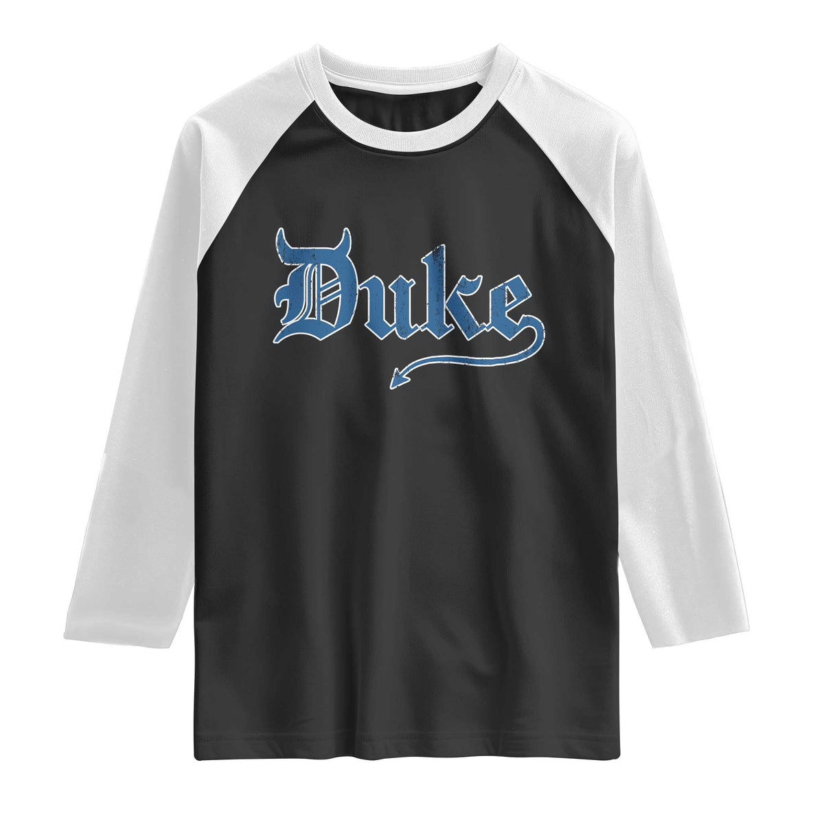 Duke Gothic Throwback Raglan Shirt Game Day for Sports Fan TS11 Black White Print Your Wear