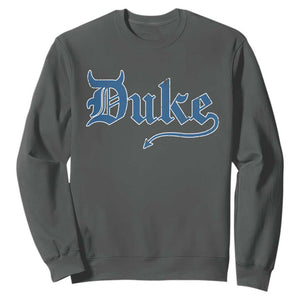 Duke Gothic Throwback Sweatshirt Game Day for Sports Fan TS11 Dark Heather Print Your Wear