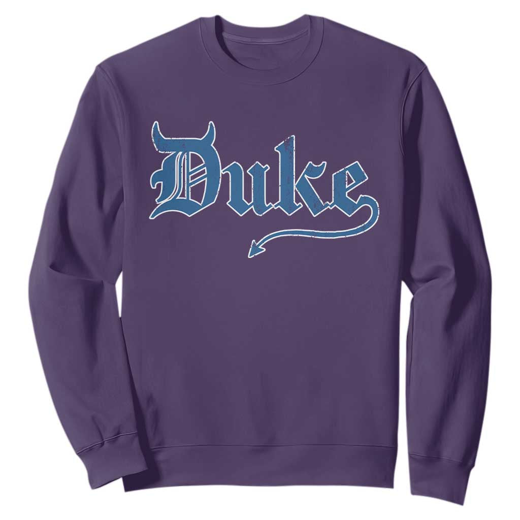 Duke Gothic Throwback Sweatshirt Game Day for Sports Fan TS11 Purple Print Your Wear