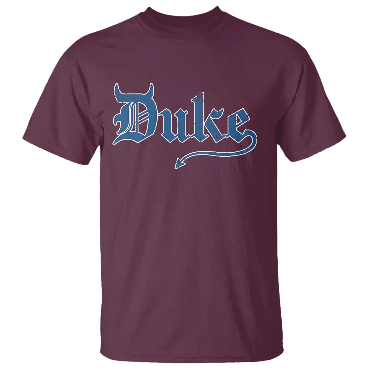 Duke Gothic Throwback T Shirt Game Day for Sports Fan TS11 Maroon Print Your Wear