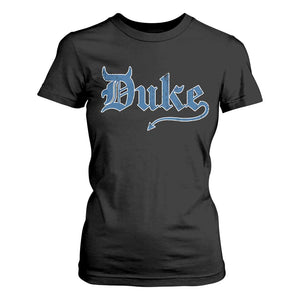 Duke Gothic Throwback T Shirt For Women - Game Day Sports Fan Womens Tee TS11 Black Print Your Wear