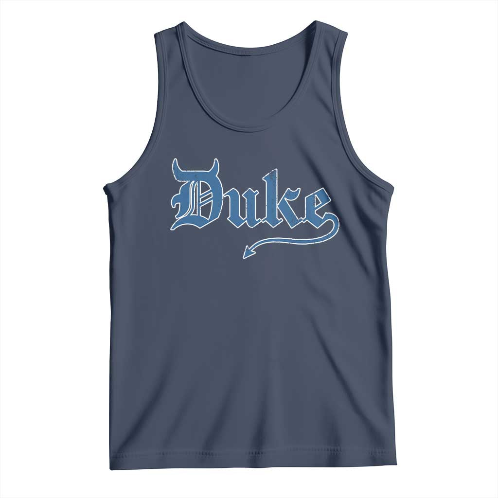 Duke Gothic Throwback Tank Top Game Day for Sports Fan TS11 Navy Print Your Wear