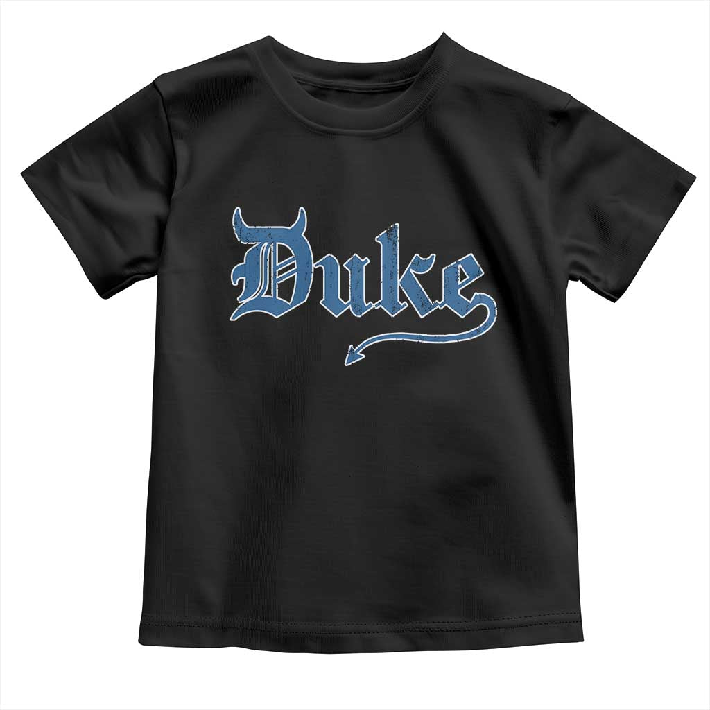 Duke Gothic Throwback Toddler T Shirt - Game Day Sports Fan Kids Tee TS11 Black Print Your Wear