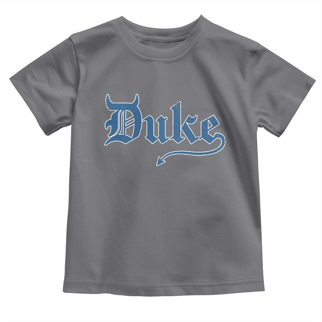 Duke Gothic Throwback Toddler T Shirt - Game Day Sports Fan Kids Tee TS11 Charcoal Print Your Wear