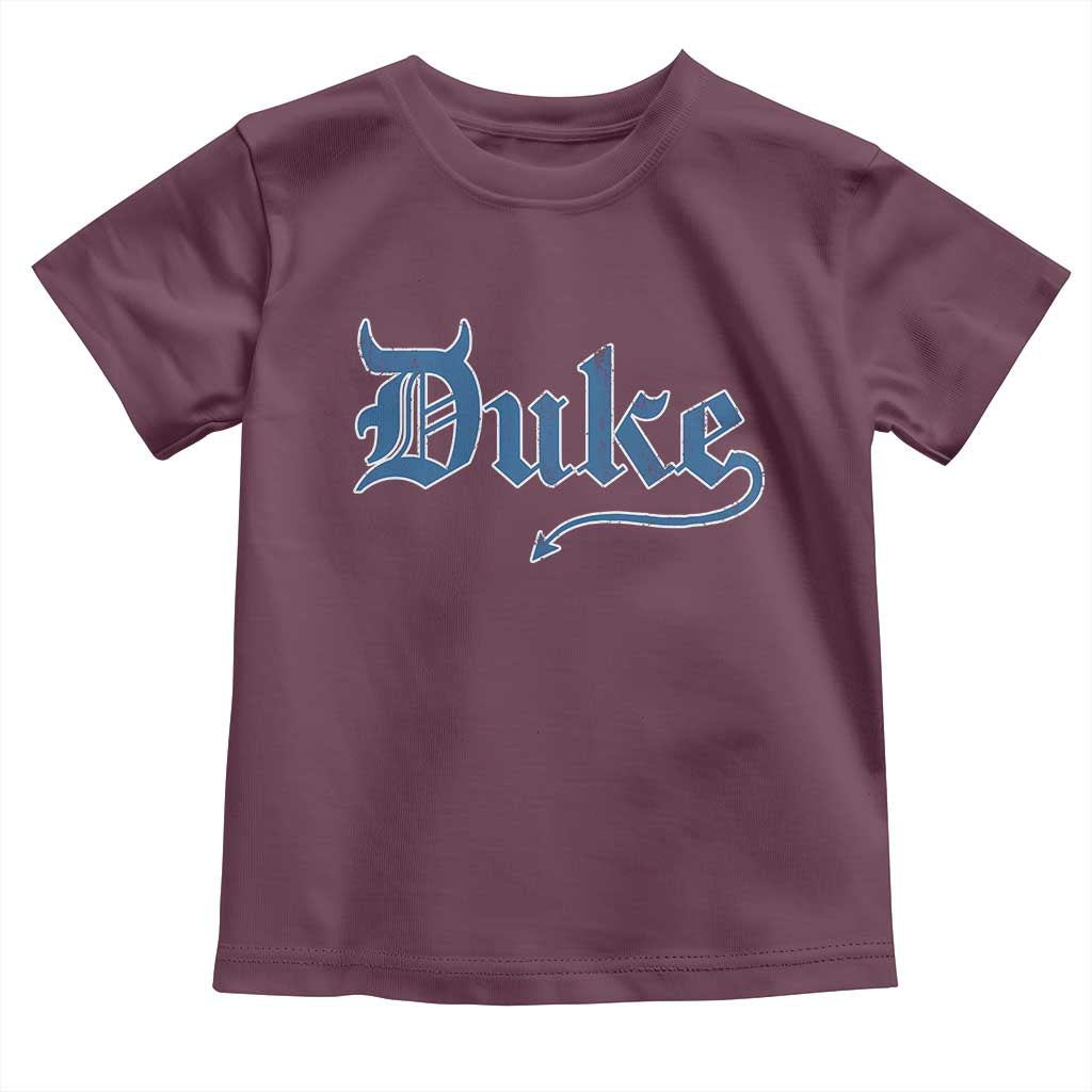 Duke Gothic Throwback Toddler T Shirt - Game Day Sports Fan Kids Tee TS11 Maroon Print Your Wear