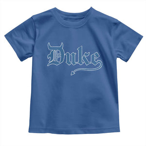 Duke Gothic Throwback Toddler T Shirt - Game Day Sports Fan Kids Tee TS11 Royal Blue Print Your Wear
