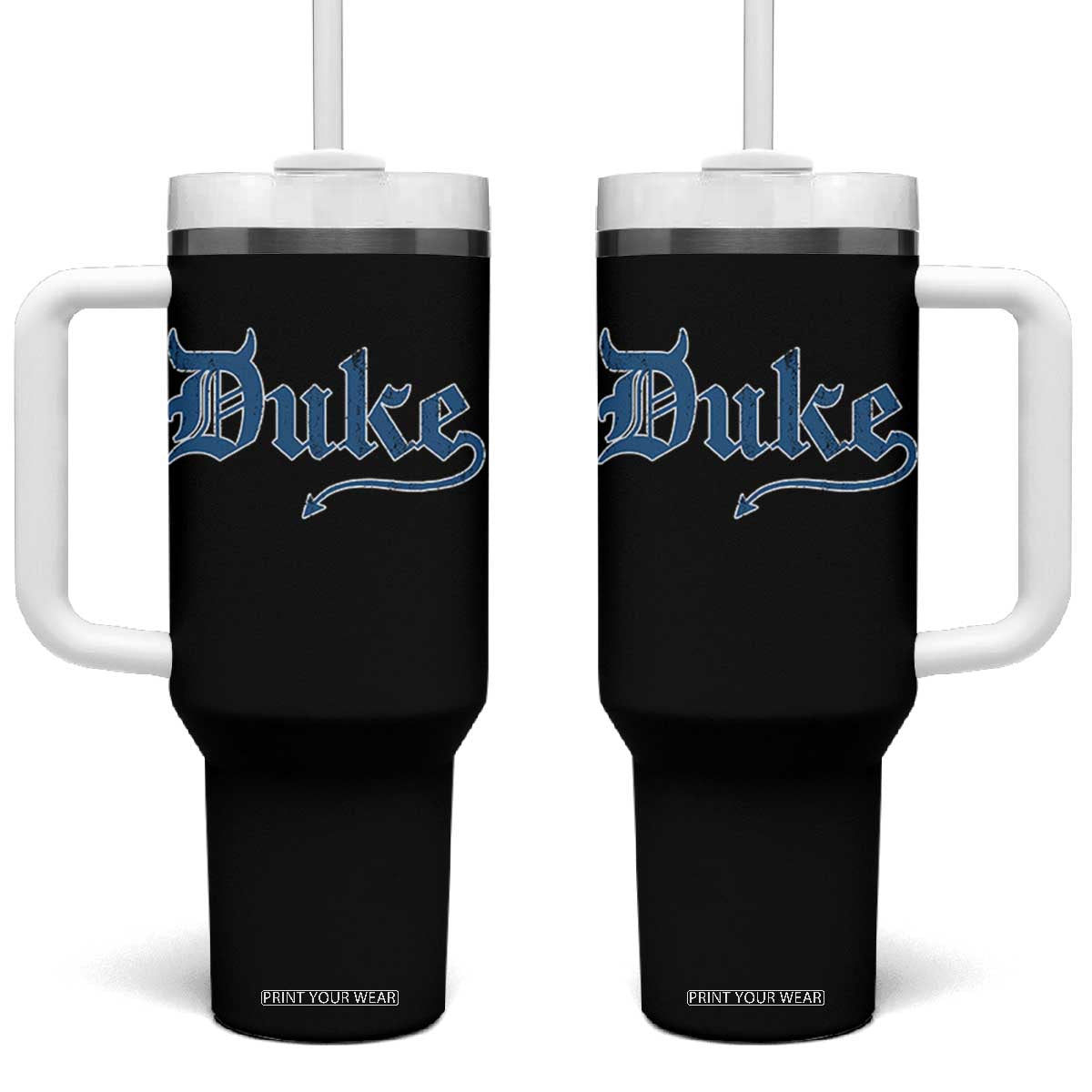 Duke Gothic Throwback Tumbler With Handle Game Day for Sports Fan TS11 One Size: 40 oz Black Print Your Wear