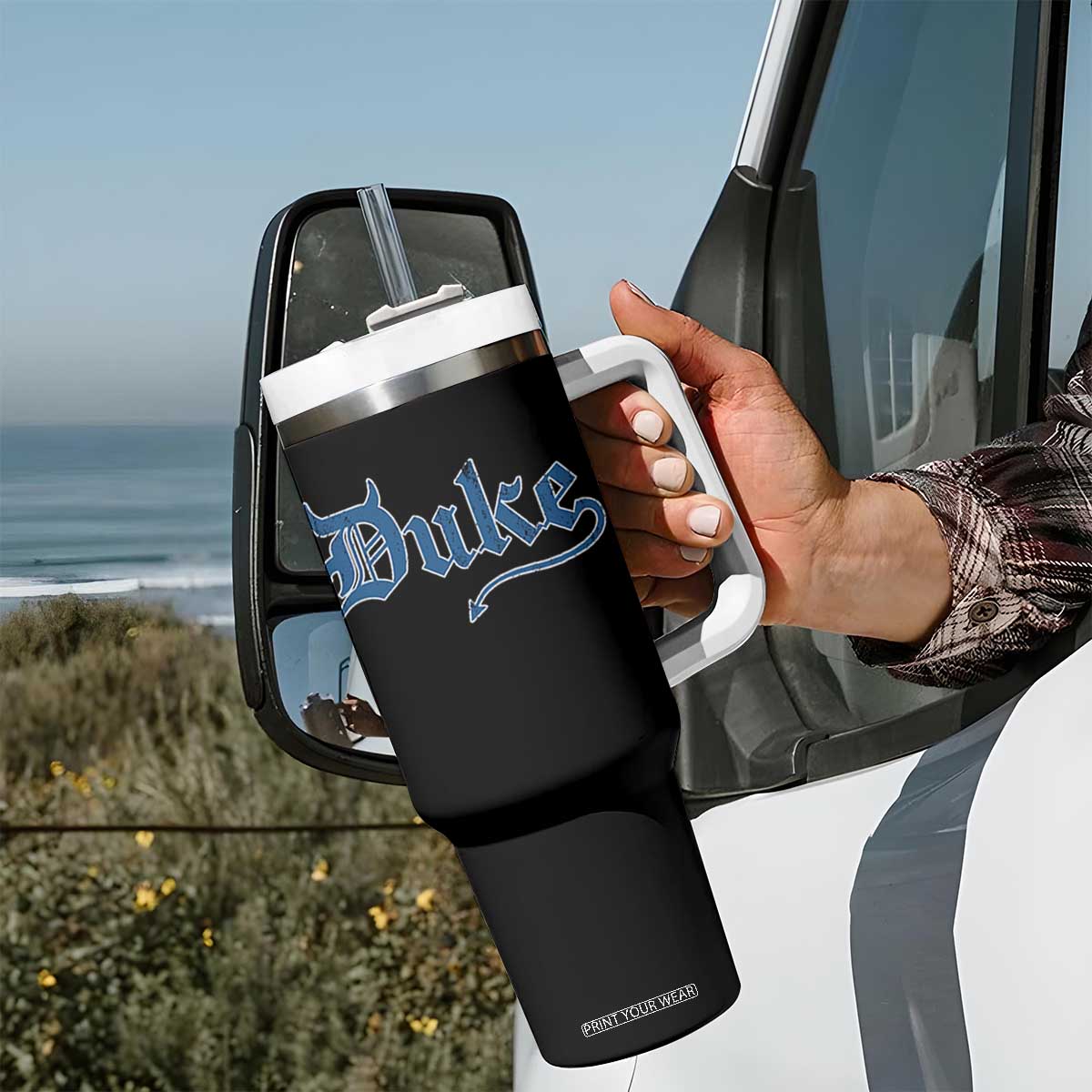 Duke Gothic Throwback Tumbler With Handle Game Day for Sports Fan TS11 Print Your Wear