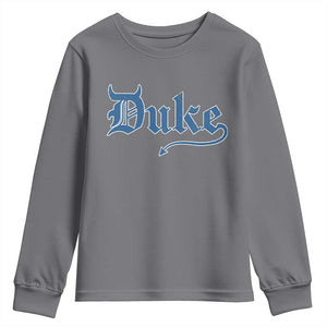 Duke Gothic Throwback Youth Sweatshirt Game Day for Sports Fan TS11 Charcoal Print Your Wear