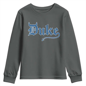 Duke Gothic Throwback Youth Sweatshirt Game Day for Sports Fan TS11 Dark Heather Print Your Wear