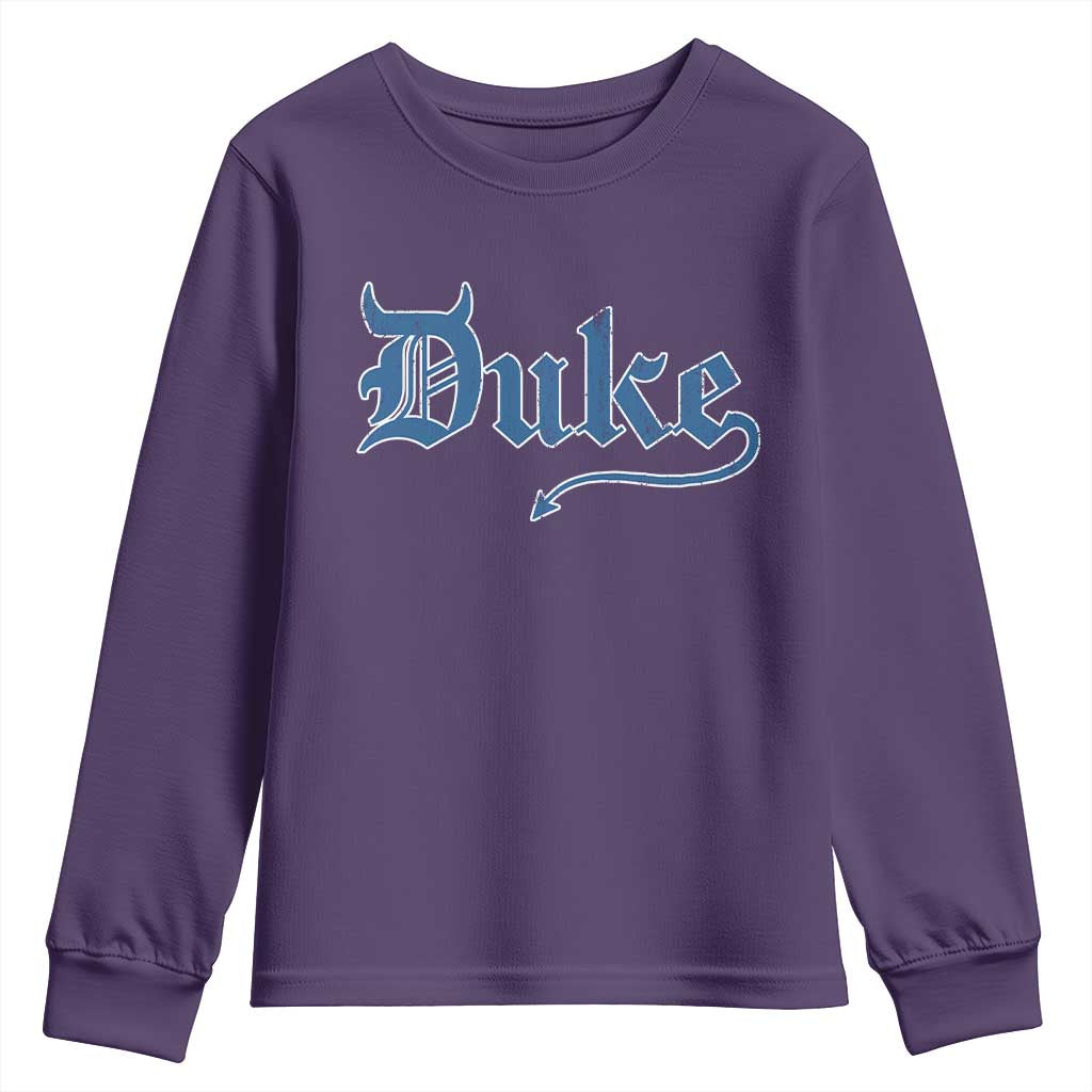 Duke Gothic Throwback Youth Sweatshirt Game Day for Sports Fan TS11 Purple Print Your Wear