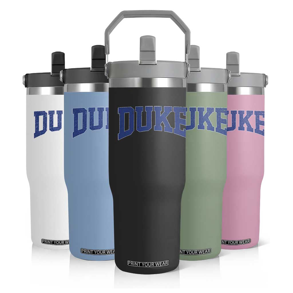 Duke Bold Script Name Sports Fans Flip Straw Tumbler TS11 Print Your Wear