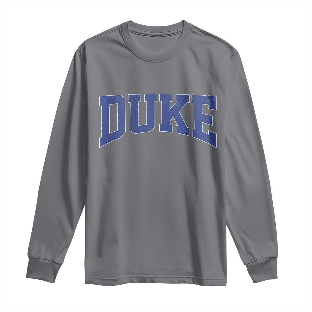 Duke Bold Script Name Sports Fans Long Sleeve Shirt TS11 Charcoal Print Your Wear