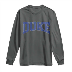 Duke Bold Script Name Sports Fans Long Sleeve Shirt TS11 Dark Heather Print Your Wear