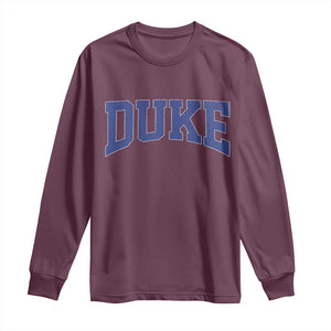 Duke Bold Script Name Sports Fans Long Sleeve Shirt TS11 Maroon Print Your Wear