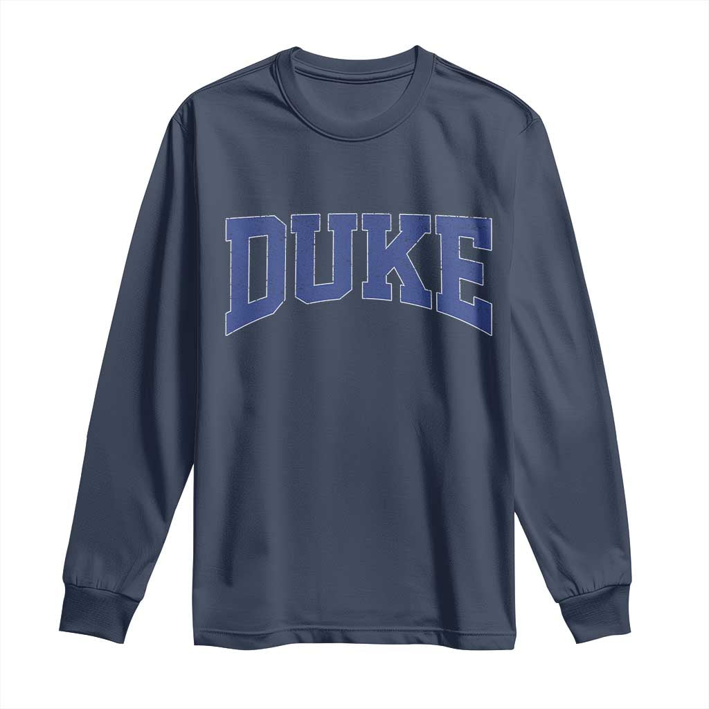 Duke Bold Script Name Sports Fans Long Sleeve Shirt TS11 Navy Print Your Wear