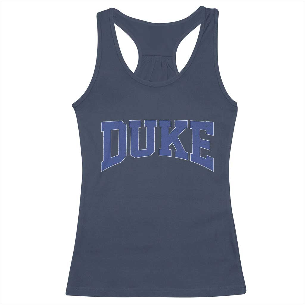 Duke Bold Script Name Sports Fans Racerback Tank Top TS11 Navy Print Your Wear