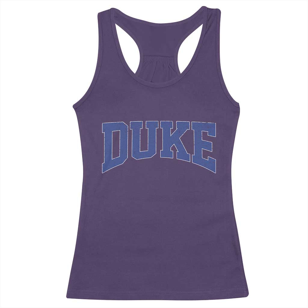 Duke Bold Script Name Sports Fans Racerback Tank Top TS11 Purple Print Your Wear