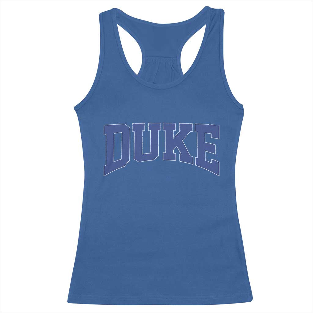 Duke Bold Script Name Sports Fans Racerback Tank Top TS11 Royal Blue Print Your Wear