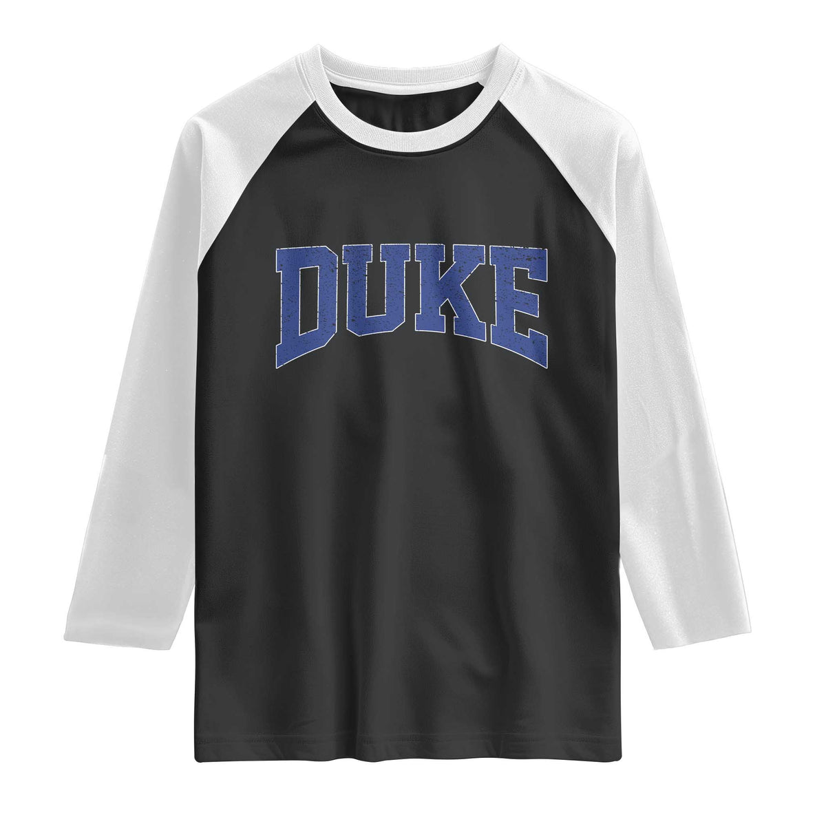 Duke Bold Script Name Sports Fans Raglan Shirt TS11 Black White Print Your Wear