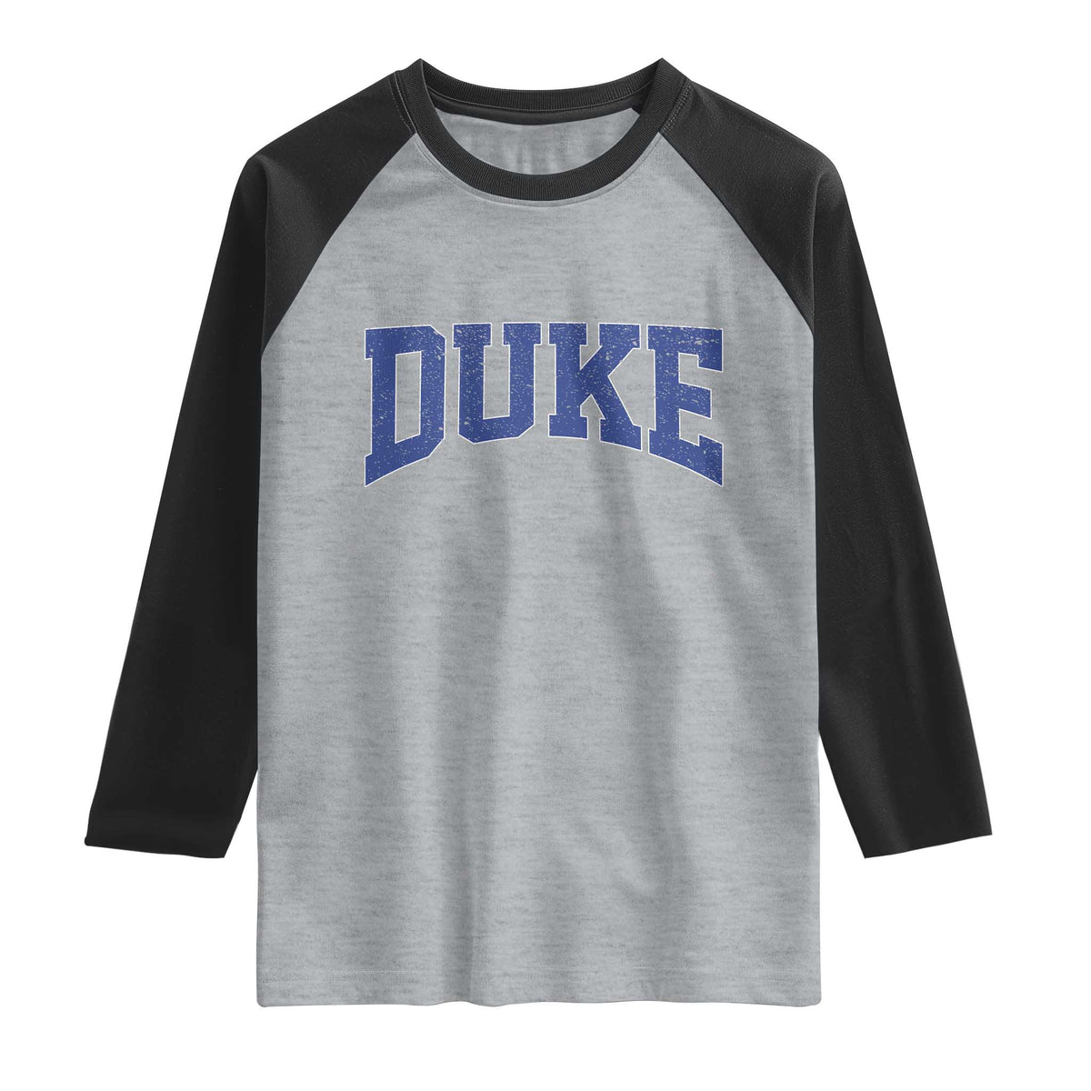 Duke Bold Script Name Sports Fans Raglan Shirt TS11 Heather Gray Black Print Your Wear