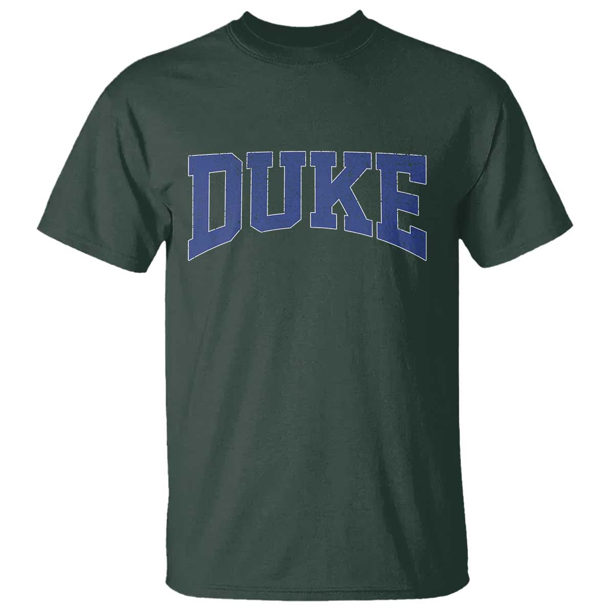 Duke Bold Script Name Sports Fans T Shirt - Game Day Fan Graphic Tee TS11 Dark Forest Green Print Your Wear